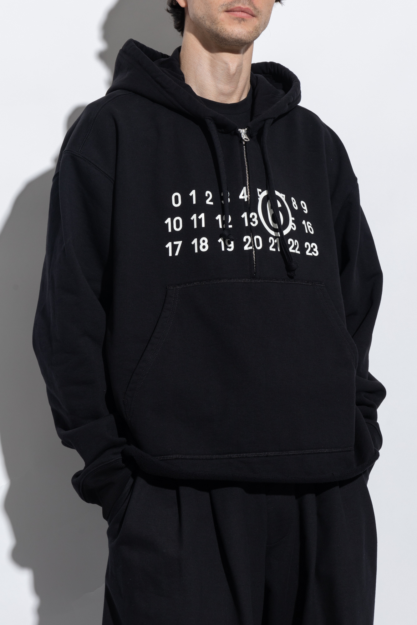 Black Printed hoodie MM6 Maison Margiela